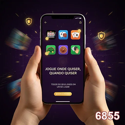 Interface do site 6855 exibindo jogos em um celular.