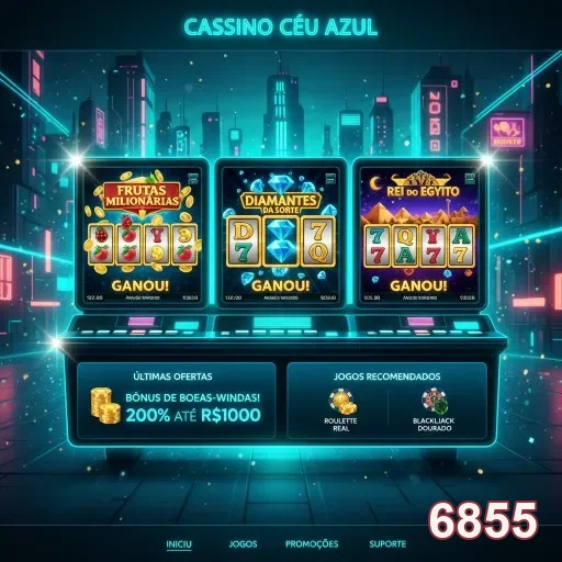 Tela do aplicativo cassino 6855 com jogos de caça-níqueis.