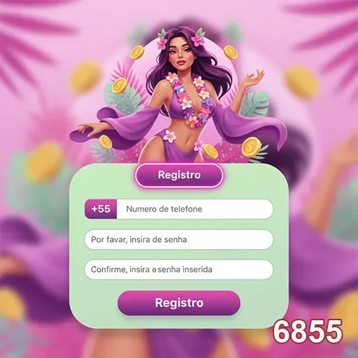 Interface de registro para apostas no 6855 com mascote.