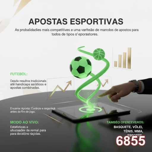 6855 exibe gráfico interativo de apostas esportivas.