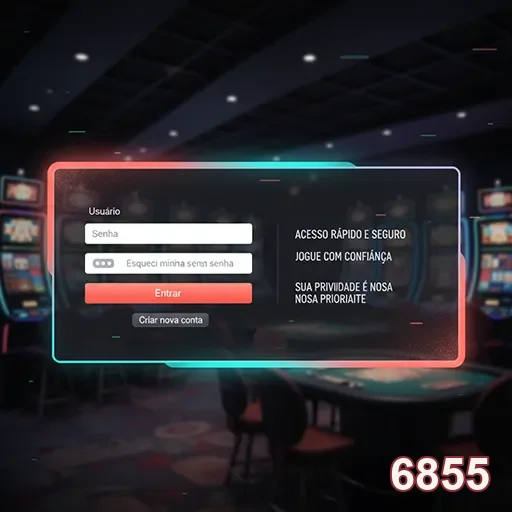 Tela de login dos serviços VIP de 6855 em um cassino.