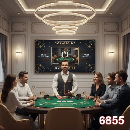 6855 apresenta um torneio VIP em ambiente de cassino ao vivo.