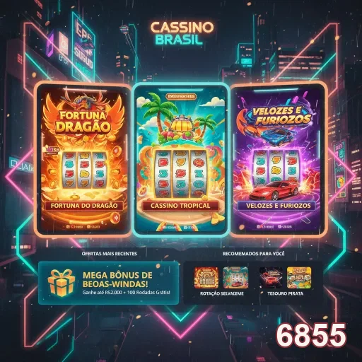 Três jogos de slots do 6855: Fortuna Dragão, Cassino Tropical e Velocidade & Furiosos.