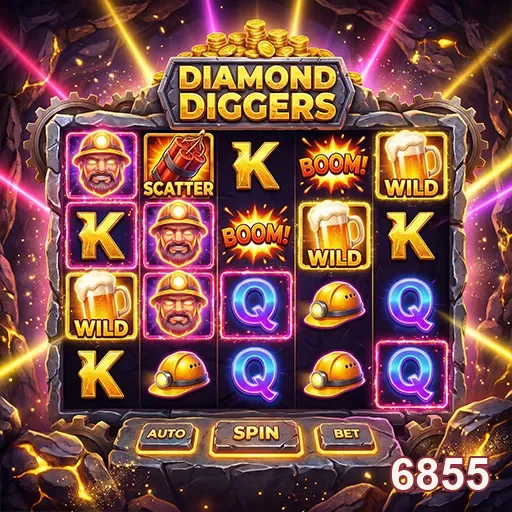 A tela de jogo Diamond Diggers na plataforma 6855.