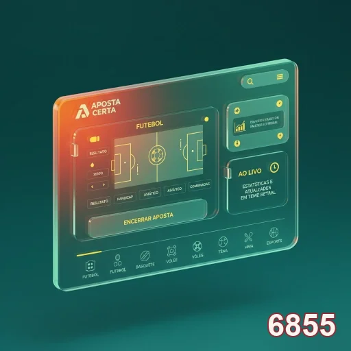 Interface de aposta ao vivo no 6855 com dados em tempo real.