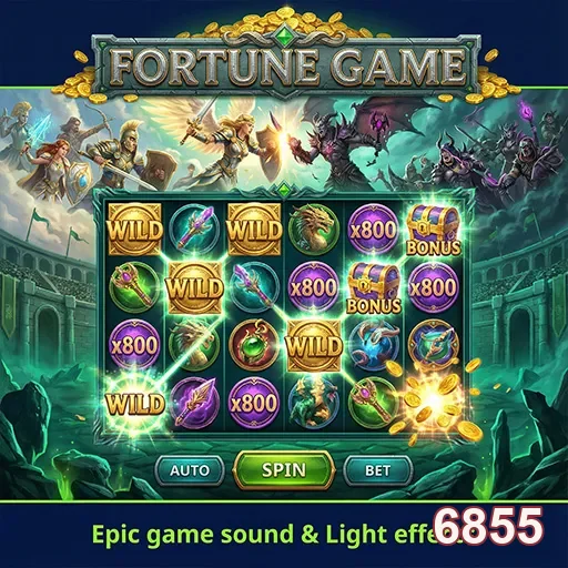 Jogadores interagem com o jogo de slots Fortune Game no 6855.