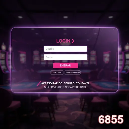Tela de login do site 6855 com campos para usuário e senha.