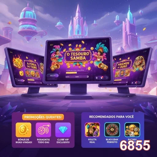 Tela do site 6855 com jogos de cassino VIP em destaque.